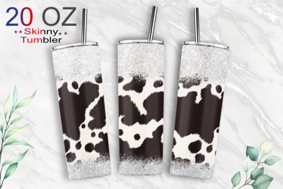20oz Tumbler Cowhide Glitter Sublimation