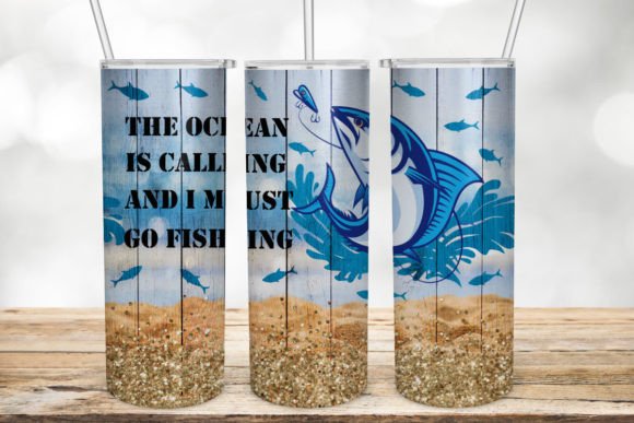 Blue Fishing Tumbler Fathers Day Tumbler