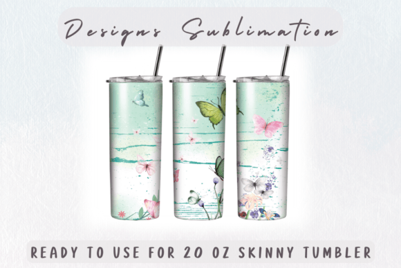 Butterflies and Flowers Tumbler PNG