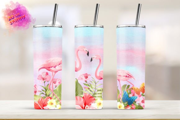 Flamingo Design 20oz Skinny Tumbler