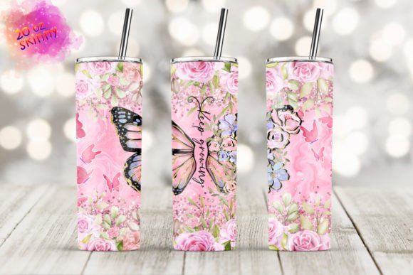 Floral Butterfly 20oz Skinny Tumbler