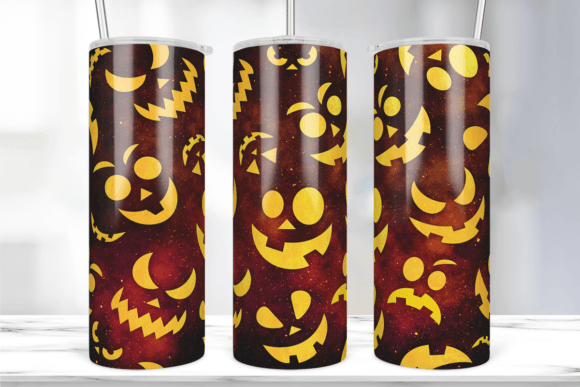 Galaxy Halloween Pumpkin Tumbler Wrap