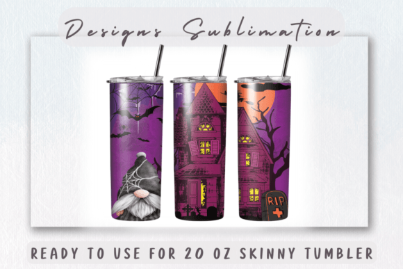 Gnome Halloween Sublimation Tumbler PNG