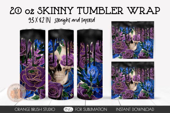 Halloween Dripping Skull Tumbler Wrap
