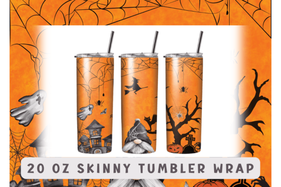Halloween Gnome Tumbler Sublimation Wrap