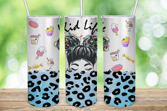 Kid Life Messy Bun Leopard Tumbler Wrap