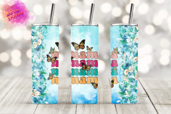 Mama Butterfly Tumbler 20oz Skinny