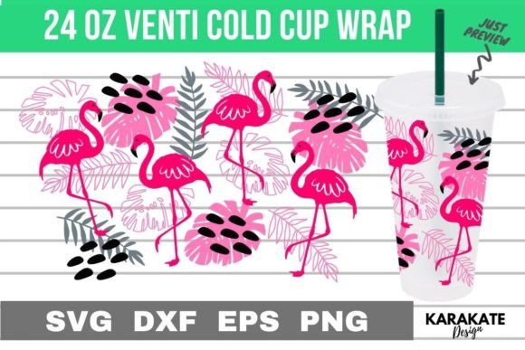 Monstera Flamingo Wrap Design
