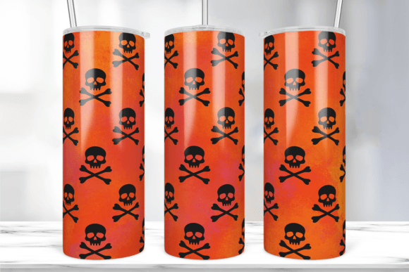 Skulls Tumbler Sublimation Wrap 20 Oz