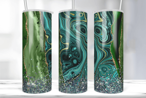Turquoise Peacock Glitter Tumbler Wrap